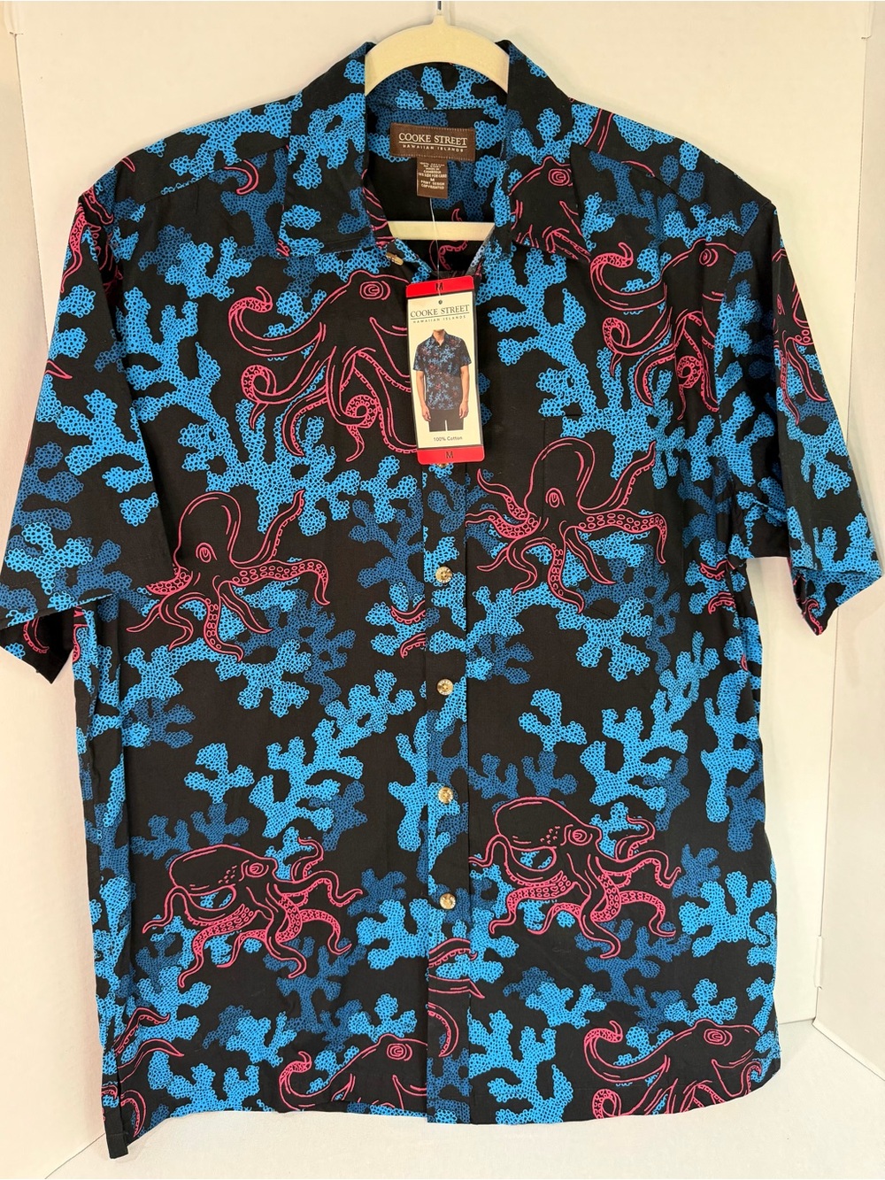 Cooke Street Men’s Black Octopus Print Button-Down Shirt